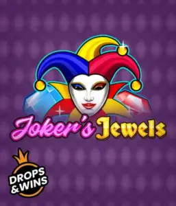 Discover the colorful world of Joker's Jewels slot by Pragmatic Play, showcasing a charming joker's mask adorned with a brightly colored jester hat. This image evokes the fun and excitement of casino gaming, set against a purple background. Ideal for fans of joker-themed slots, offering a thrilling gaming experience. 